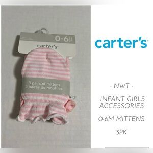 🆕CARTER’S - 0/6M - NWT - 3PK - INFANT GIRLS MITTENS